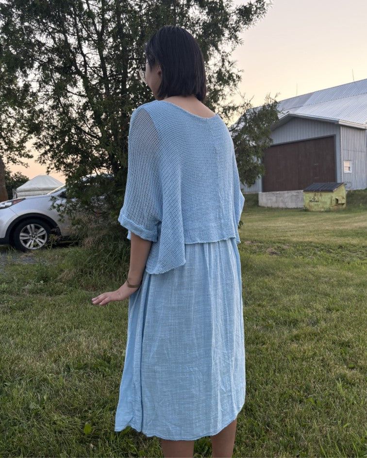 Ensemble deux pièces robe et jupe en coton italien pour femme