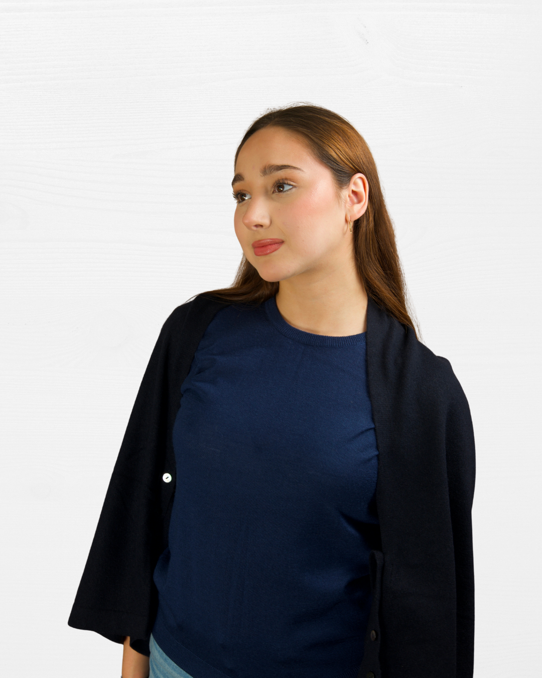 Silk Cashmere C-Neck Cable