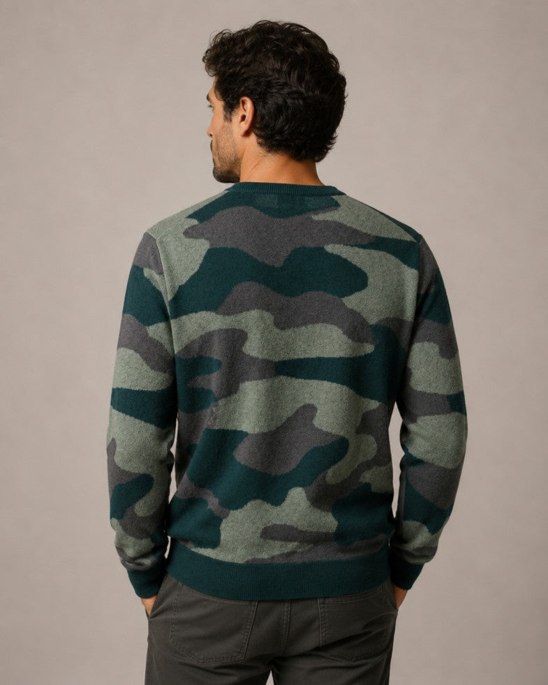Men's Camouflage Crew Neck Sweater - image 2