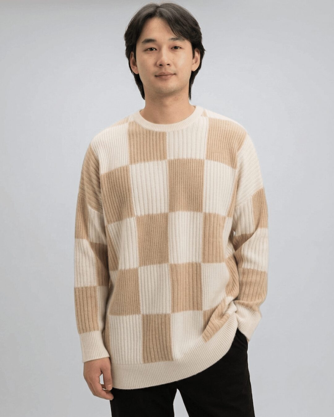 Artisan Checkered Cashmere Sweater - image 3