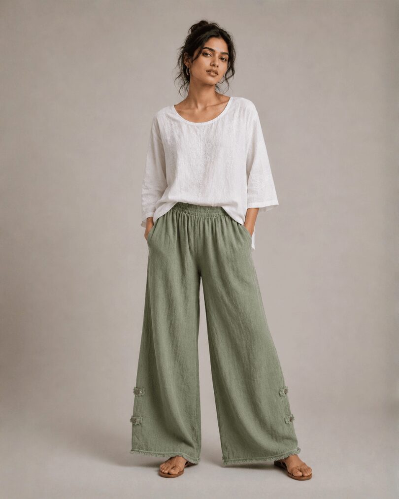 Linen Ease Wide-Leg Pants