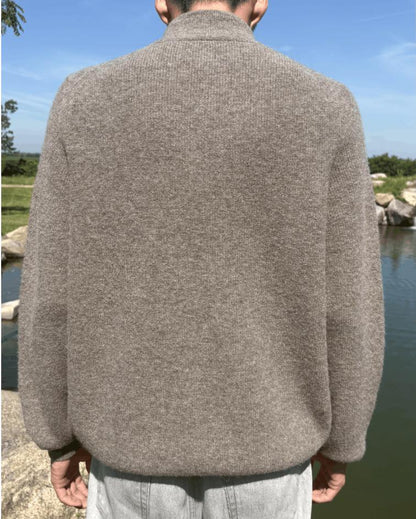 Men’s Mongolian Khangai Sheep Wool Zip Cardigan