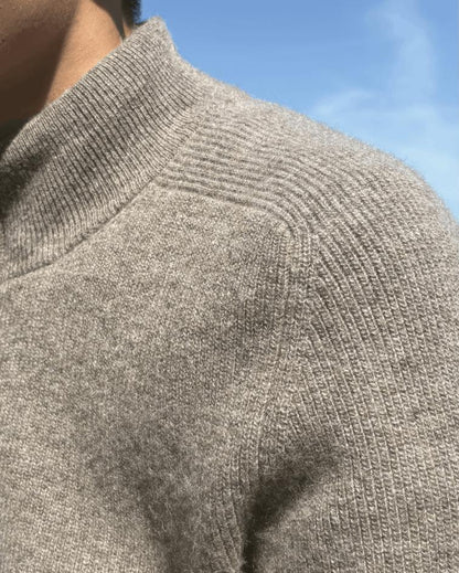 Men’s Mongolian Khangai Sheep Wool Zip Cardigan