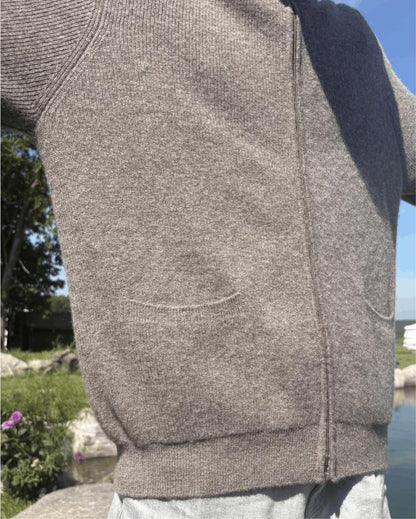 Men’s Mongolian Khangai Sheep Wool Zip Cardigan