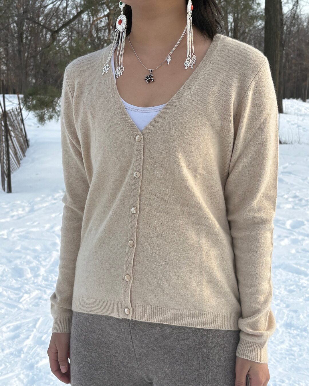 Classic Women V-Neck Cardigan - image 9