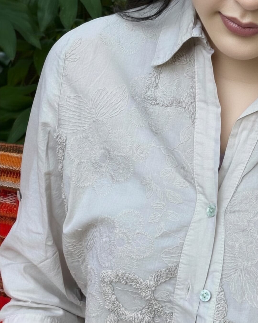 Flower Embroidered Blouse - image 2