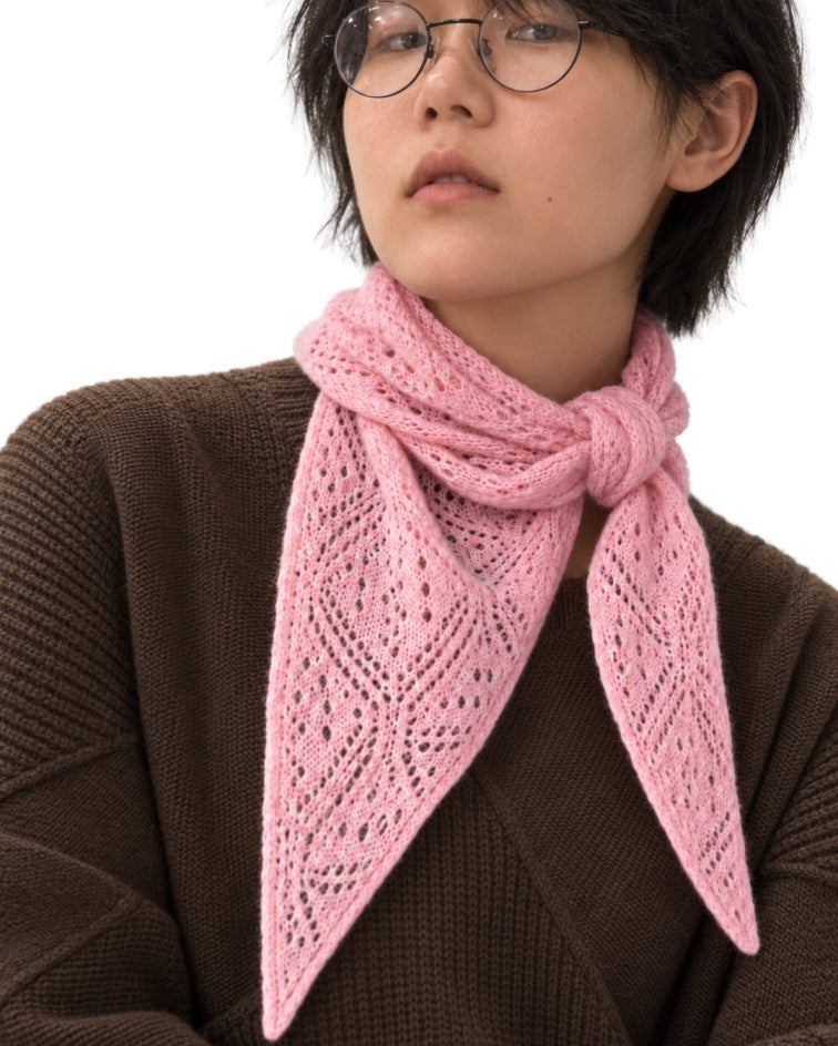 Cashmere Pointelle Triangle Scarf
