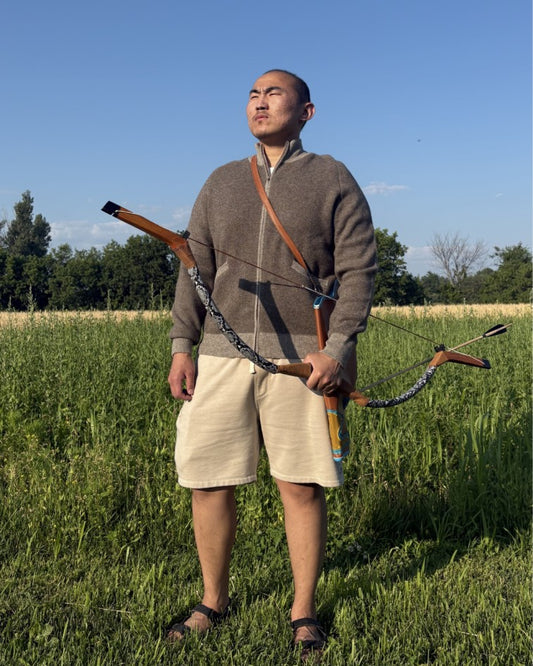 Gilet zippé en laine Khangai pour hommes, par la marque Mongolian