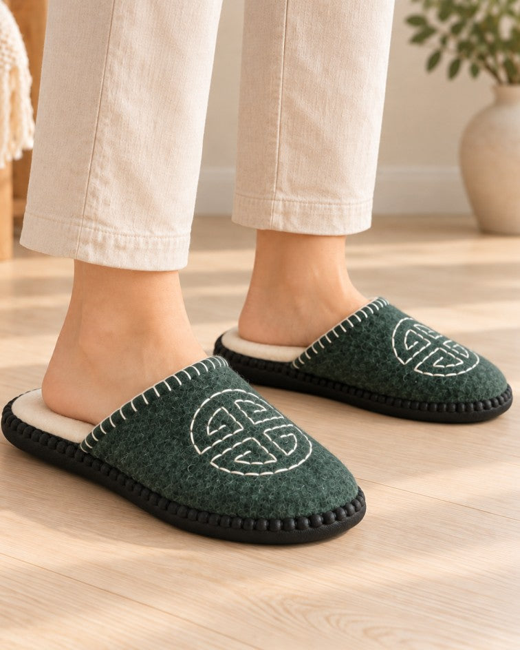 Handmade Mongolian Felted Wool Slippers