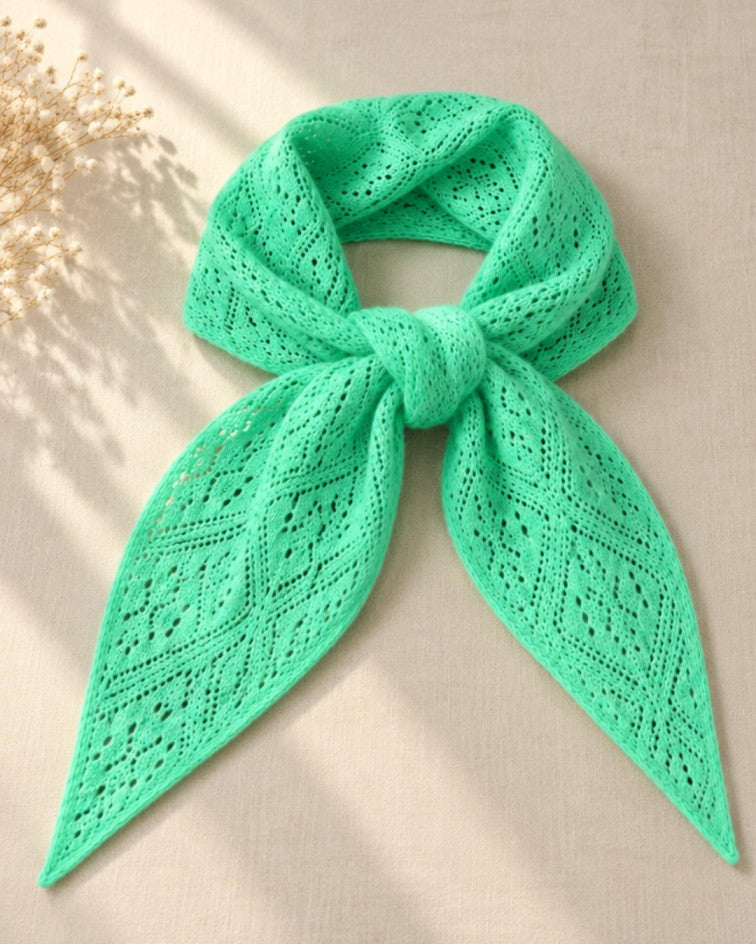 Cashmere Pointelle Triangle Scarf