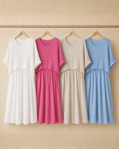 Ensemble deux pièces robe et jupe en coton italien pour femme