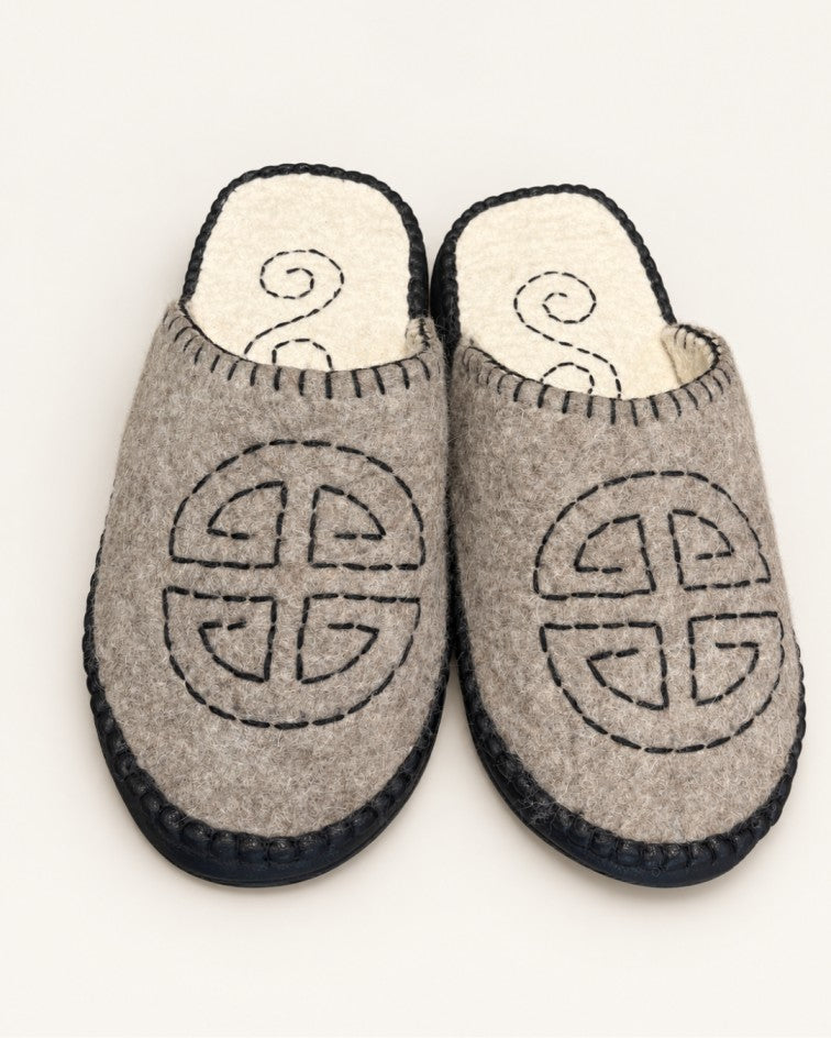 Handmade Mongolian Felted Wool Slippers