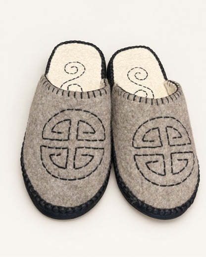 Handmade Mongolian Felted Wool Slippers
