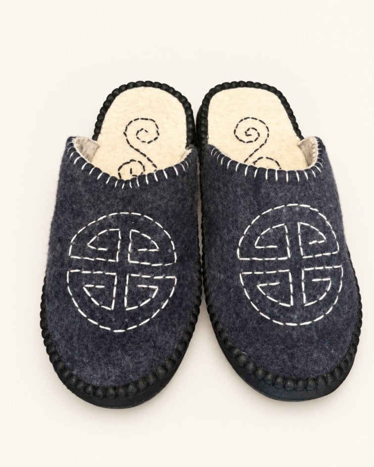 Handmade Mongolian Felted Wool Slippers