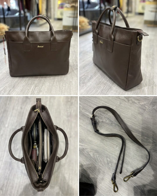 Besud Executive Leather Briefcase Tote