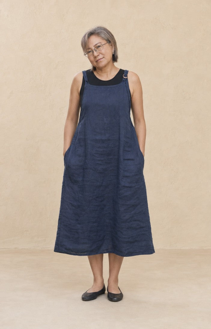 Dungaree Linen Dress