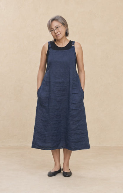Dungaree Linen Dress