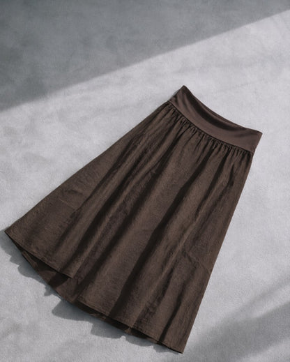 Linen Jersey Waist Skirt