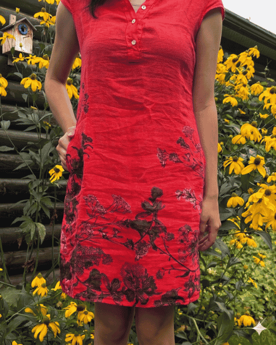 Floral Blossom Linen Dress - image 3