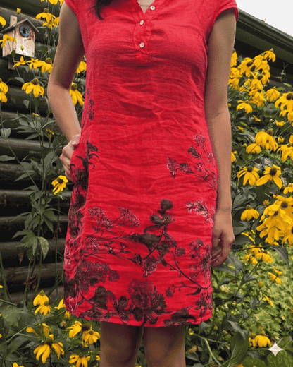 Floral Blossom Linen Dress - image 3