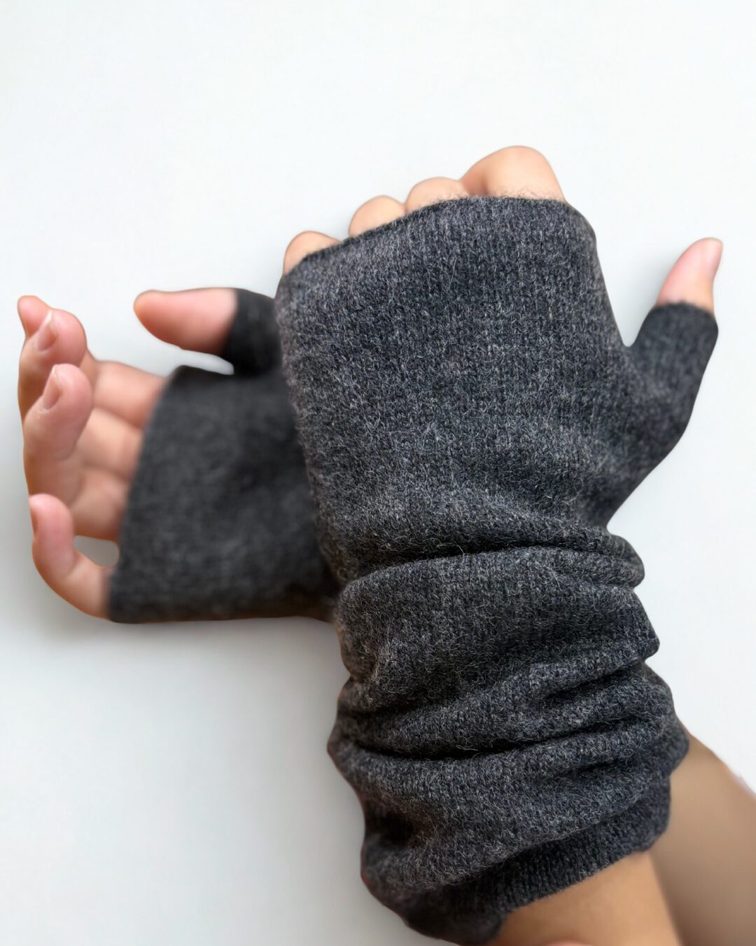 Cashmere Fingerless Gloves - image 2