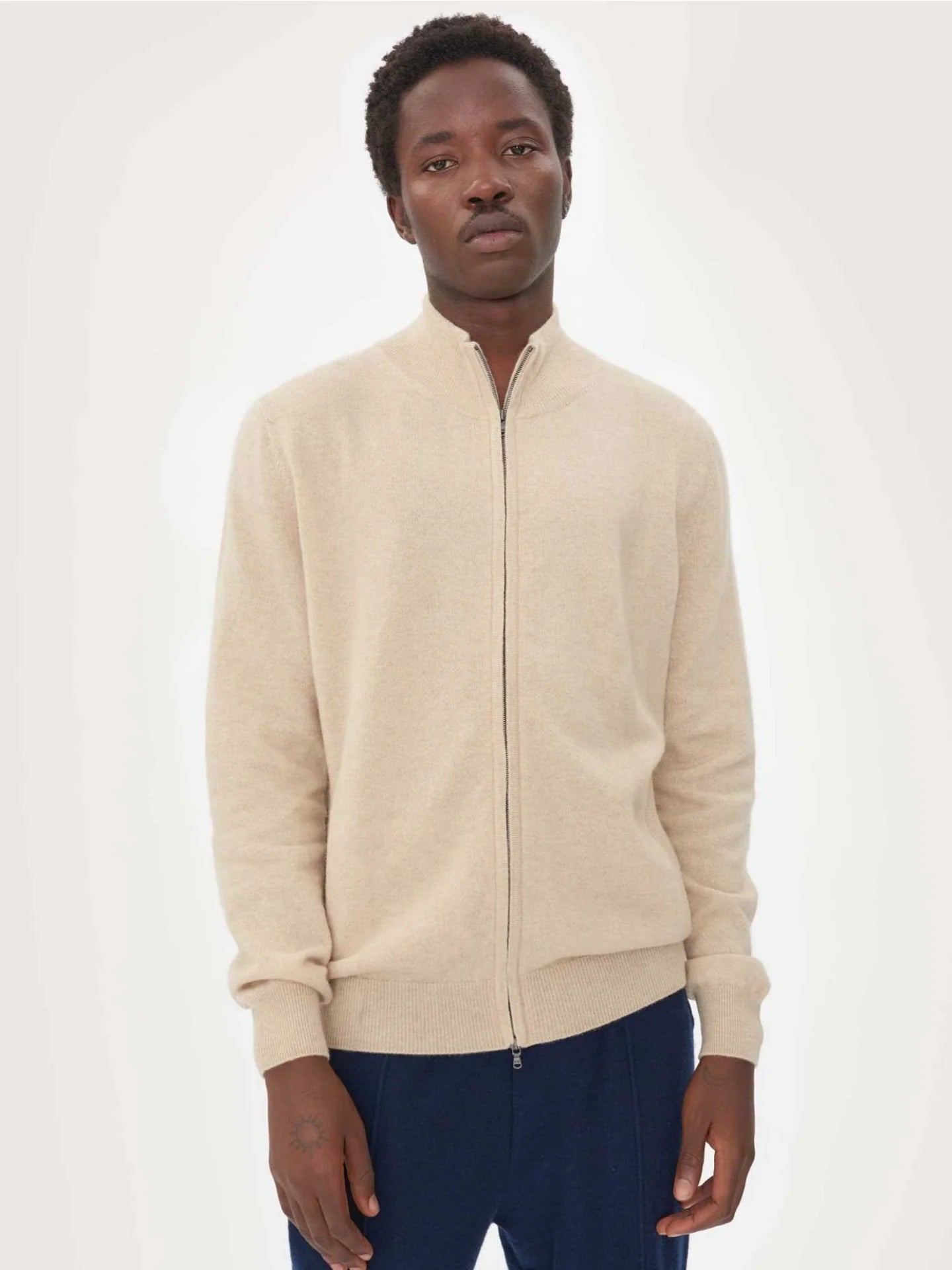 Cashmere Cardigan Men Zip - image 13