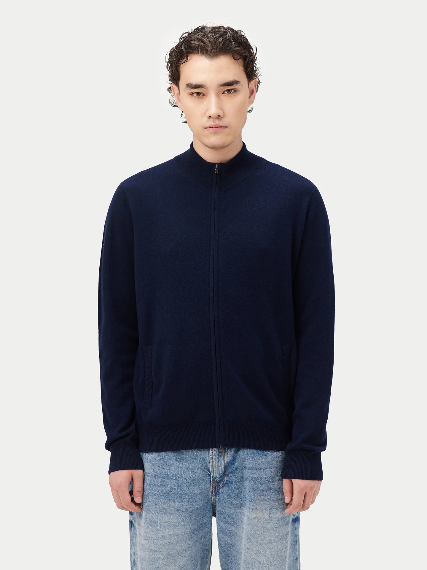 Cashmere Cardigan Men Zip - image 4