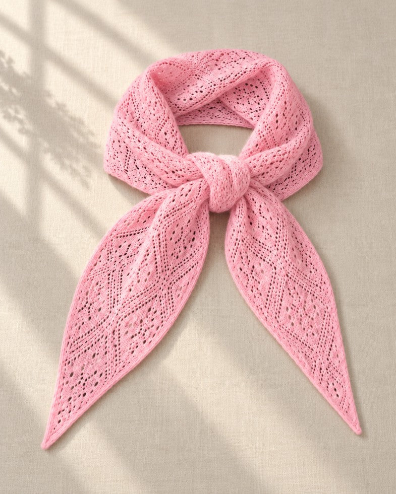 Cashmere Pointelle Triangle Scarf