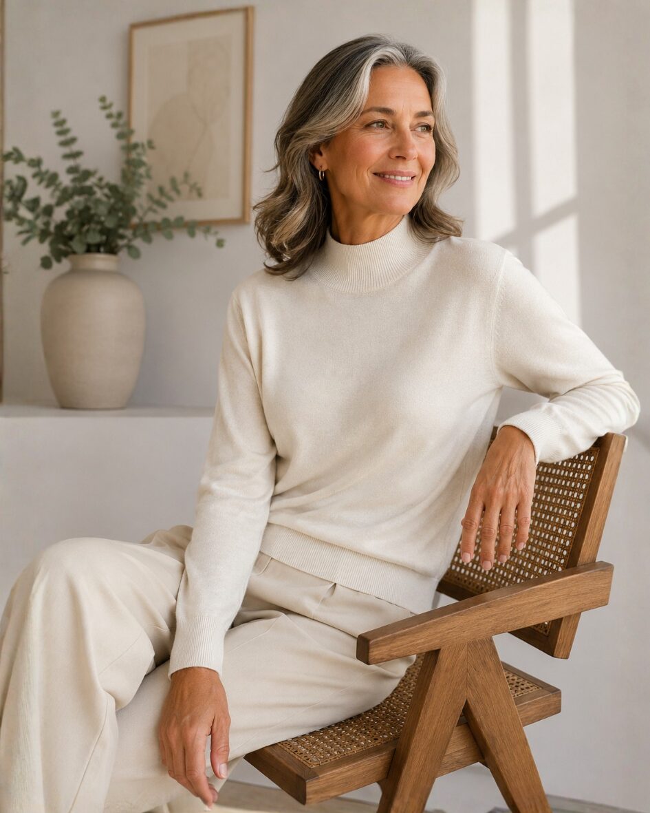 Women's Silk Cashmere Mock Neck Sweater