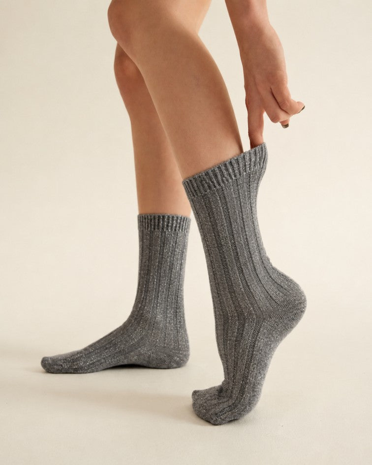 Chaussettes de lit double épaisseur en cachemire mongol ultra-douces