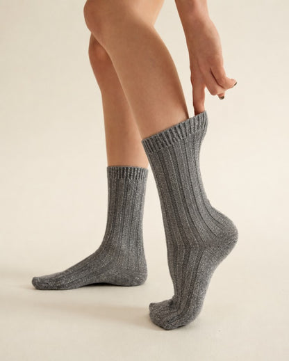 Chaussettes de lit double épaisseur en cachemire mongol ultra-douces