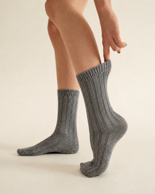 Chaussettes de lit double épaisseur en cachemire mongol ultra-douces