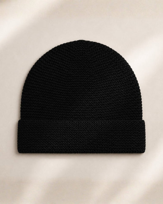 Cashmere Black Beanie