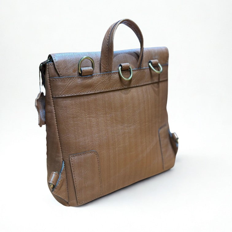 Chest Brown Convertible Leather Backpack Satchel. - image 2