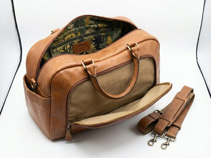 Handcrafted Mongolian Leather Duffel Bag - image 2