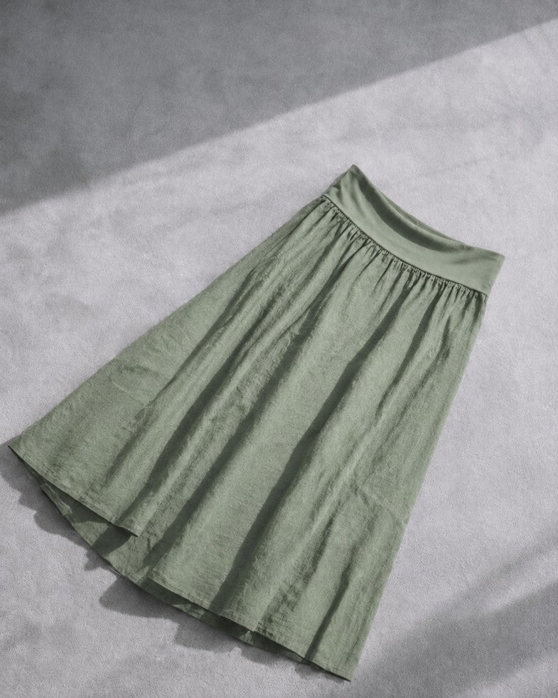 Linen Jersey Waist Skirt