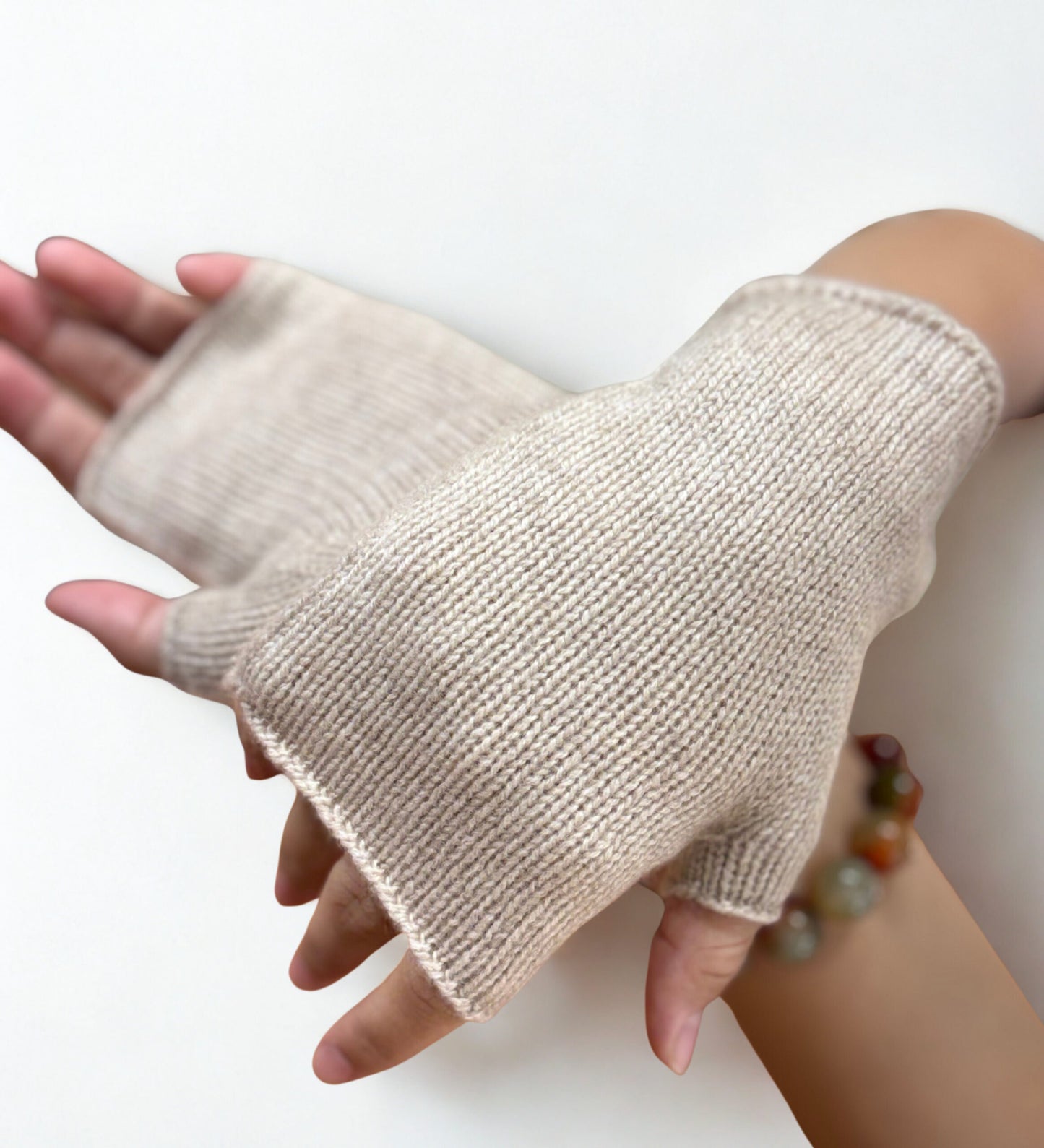 Cashmere Fingerless Gloves - image 5