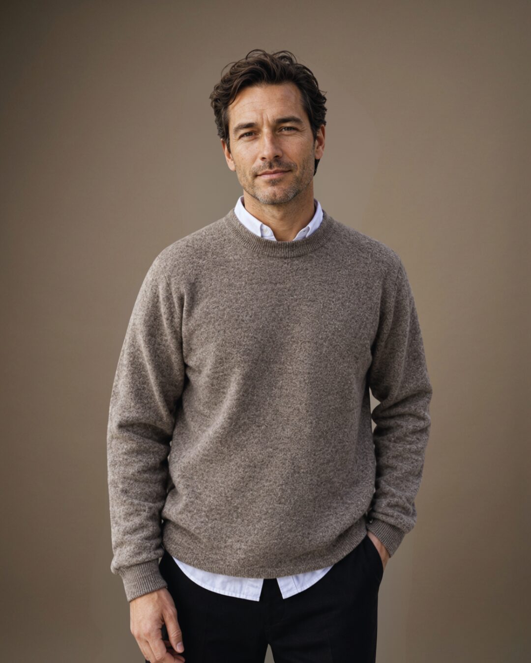 Men's Simple Wool C-Neck