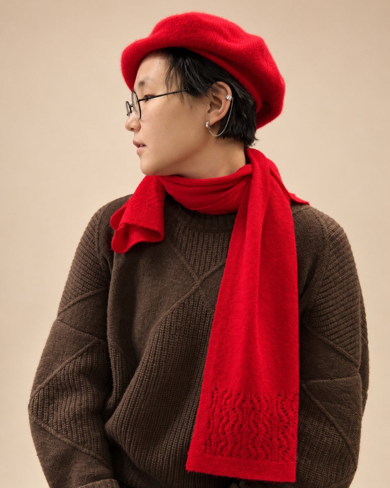 Cashmere On edges ajour Scarf