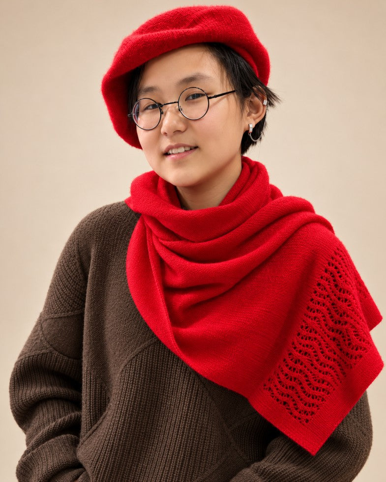Cashmere On edges ajour Scarf