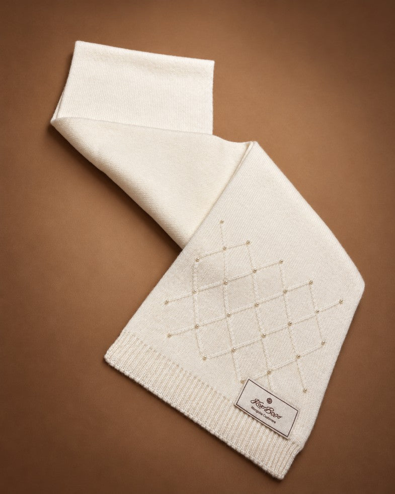Women's Pearl-Embellished Cashmere Scarf