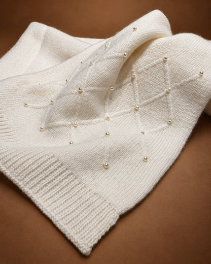 Women's Pearl-Embellished Cashmere Scarf