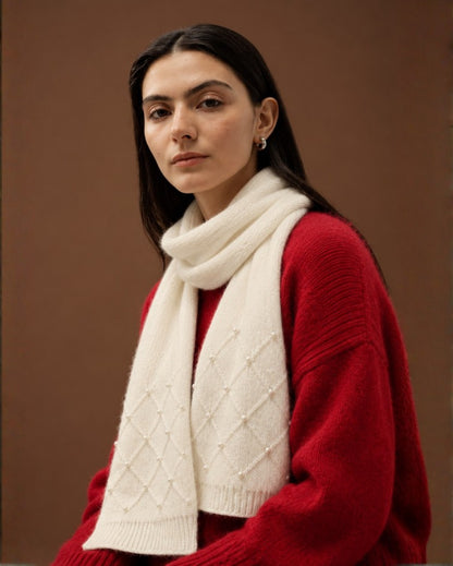 Women's Pearl-Embellished Cashmere Scarf