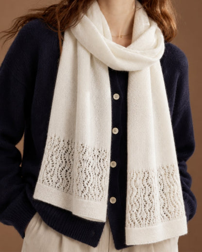 Cashmere On edges ajour Scarf