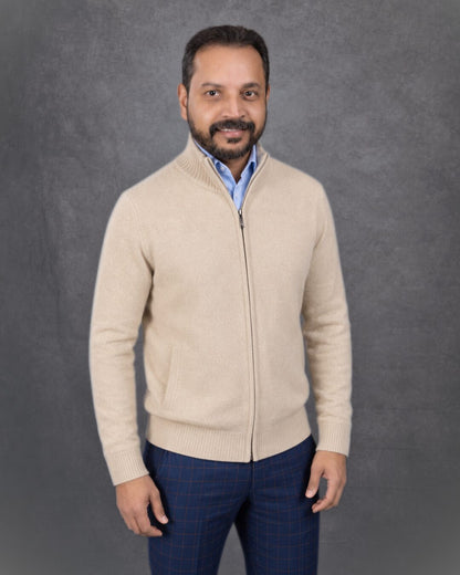 Cashmere Cardigan Men Zip
