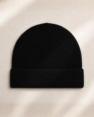 Cashmere Black Beanie