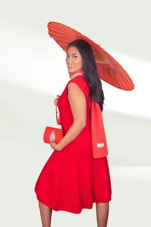 dress-Cneck sleeveless-funnal skirt