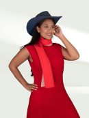dress-Cneck sleeveless-funnal skirt