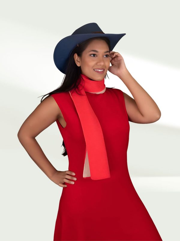 dress-Cneck sleeveless-funnal skirt - Image 2