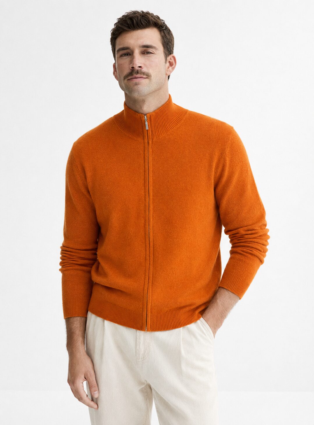 Cashmere Cardigan Men Zip - Image 2